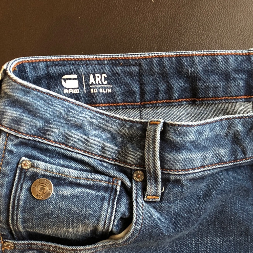 G-Star ARC Slim Men’s Jeans in Denim Blue with Contrast Stitching